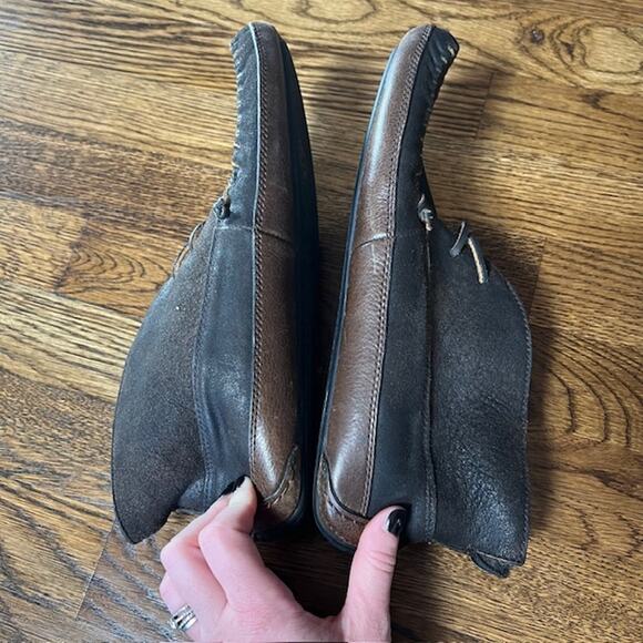 Frye Morgan Chukka Moccasin Slipper Shoes Womens 8.5 Brown Leather Wool Lined - Picture 3 of 7